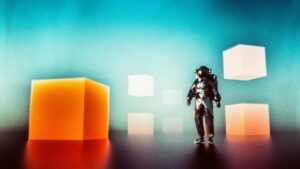 In-game screenshot showing a realistic AI-driven NPC engaging with a player in a dynamic and lifelike manner, demonstrating the advanced capabilities of AI in gaming.
