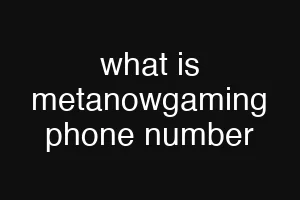 what is metanowgaming phone number